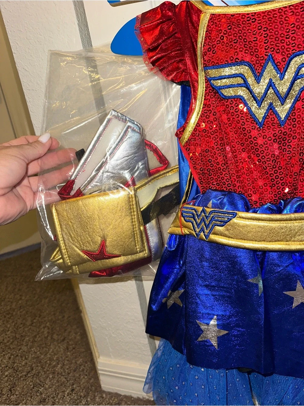 DC Wonder Woman Kids Superhero Costume - Red, Blue & Gold